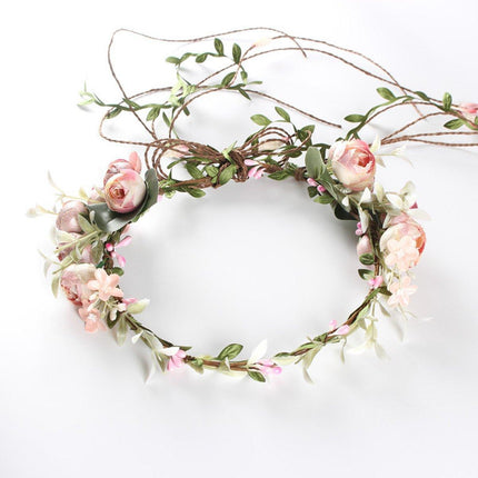 Bridal Floral Headdress Flower Crown Vacation Beach Wedding Simulation Hair Band