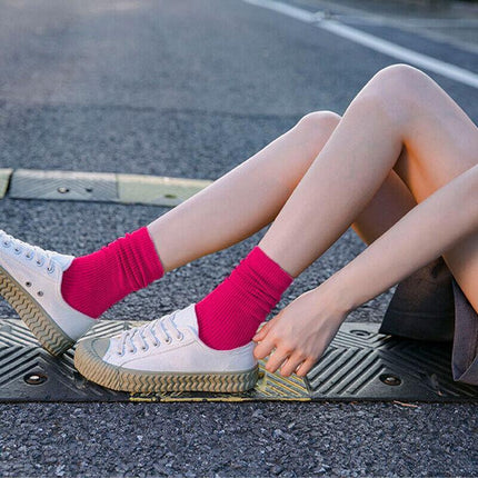 New Olid Pure Colour Formal Socks Cotton Fashion Casual Breathable Crew Socks - Aimall