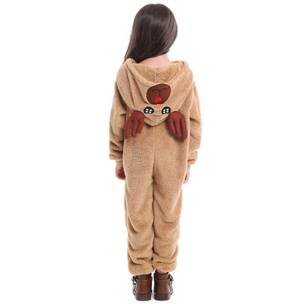 Girls' Christmas Elk Cute Dress Kids Holiday Party Outfit Festive Winter Wear - Aimall