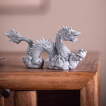 Imitation Lapis Lazuli Dragon Ornament Garden Fish Tank Aquascape Chinese Decor