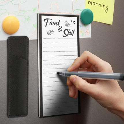 4 Pack Fridge Memo Pads with Pen Clips and Sticky Notepad Sheets 50 Pages