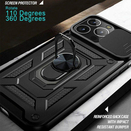 Black Shockproof Ring Case For iPhone 13 Pro Max 12 Pro Max Mini 11 Pro Max - Aimall