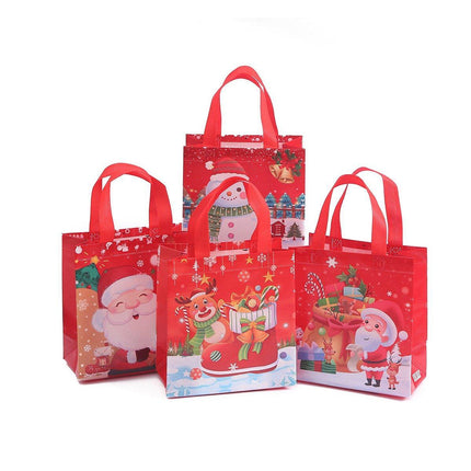 25pcs Christmas Non-Woven Shopping Tote Bags Printed Colour Party Gift Bags
