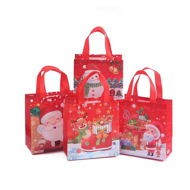 25pcs Christmas Non-Woven Shopping Tote Bags Printed Colour Party Gift Bags
