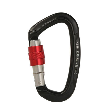 25KN Screwgate Locking Rock Climbing Carabiner Clip Aluminum D Ring Hook Buckle - Aimall