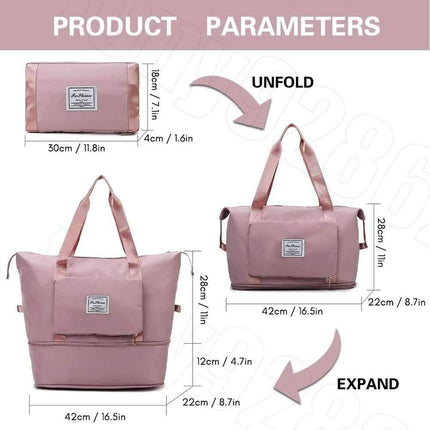 Large Capacity Travel Bag Foldable Luggage Tote Lightweight Storage Duffel Bag