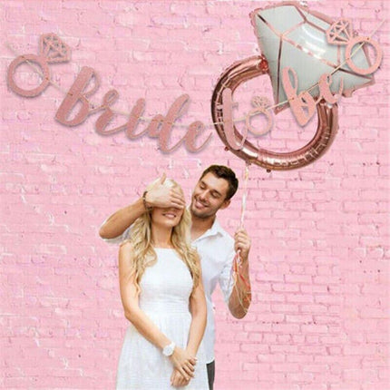 Bride To Be Rose Gold Banner Diamond Wedding Bridal Shower Hens Party Decoration - Aimall