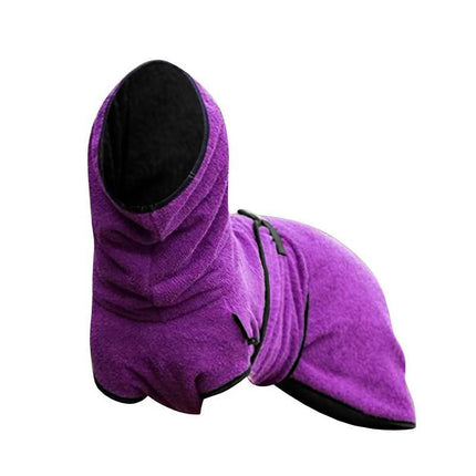 Pet Bathrobe Clothes Dog Towel Drying Robe Soft Warm Super Absorbent Purple - Aimall
