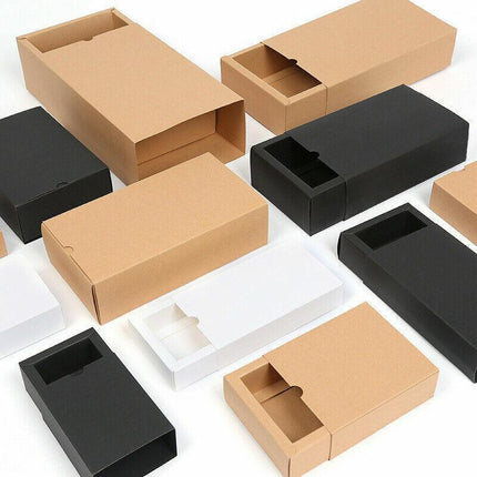 100PCS DIY Paper Box Drawer Type Jewelry Packing Box Tea Gift Cosmetics White - Aimall