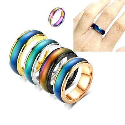 Size 6 Mood Sensing Color Changing Ring Temperature Control Thermochromic Rings - Aimall