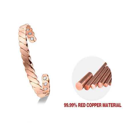 Men Women Copper Magnetic Bracelet Therapy Relief Arthritis Pain Healing Bangle - Aimall