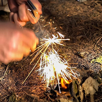 Magnesium Block & Flint Military Fire Starter Striker Firestarter Army Survival - Aimall