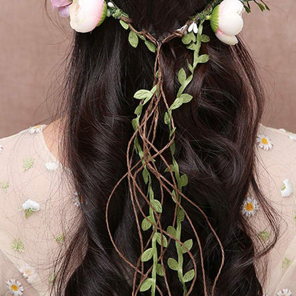 Bridal Floral Headdress Flower Crown Vacation Beach Wedding Simulation Hair Band