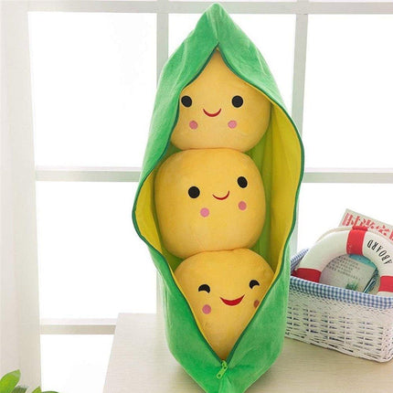Cute Pea Pod Plush Toy Couple Bean Pillow Valentines Day Gift Soft Doll 40cm