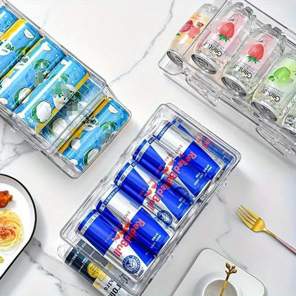 Double Tier Drinks Organiser Drawer Shelf Storage Rack Beverage Dispenser Holder