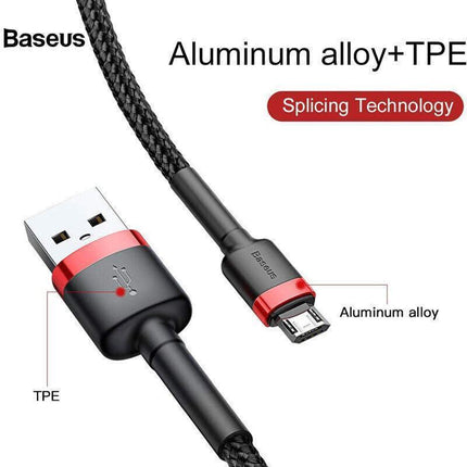Baseus Micro USB 2.4A Fast Charging & Data Sync Cable Cord For Android Samsung 2PCS 2M - Aimall