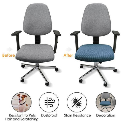 Stretch Dining Room Chair Seat Covers Slip Jacquard Removable Washable Slipcover - Aimall