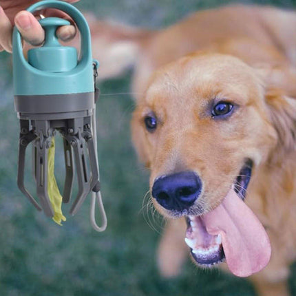 Portable Pet Waste Pick-up Shovel Six-claw Excrement Clip with Bag Dispenser