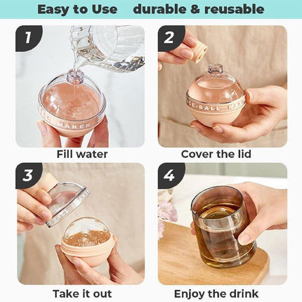 4Pcs Light Bulb Silicone Ice Ball Maker Mold for Whiskey Ice Mould Ice Cube Tray
