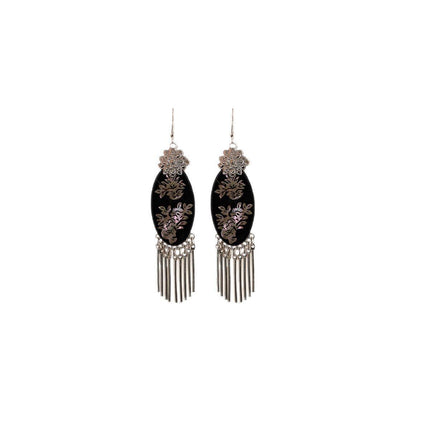 Elegant Chinese Style Silver Tassel Fringe Earrings Women Fashion Jewelry