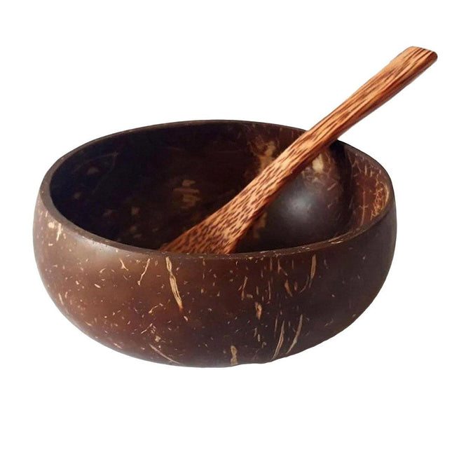 2Sets Natural Coconut Shell Bowls Dessert Fruit Salad Serving Bowls