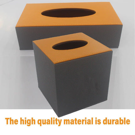 Leather Tissue Box Holder Hotel Room Organiser for Napkins Home Office Decor