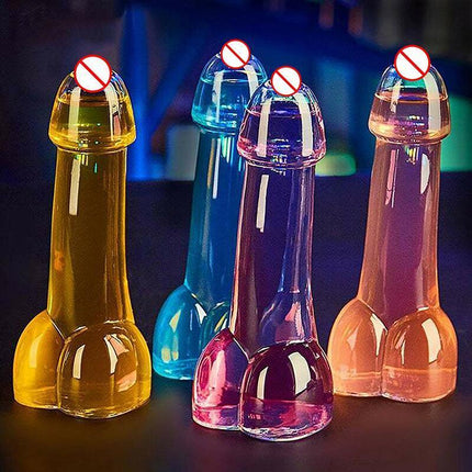 4Pcs Penis Shaped Wine Glass Cup Whiskey Glasses Drinking Cocktail Party Bar - Aimall