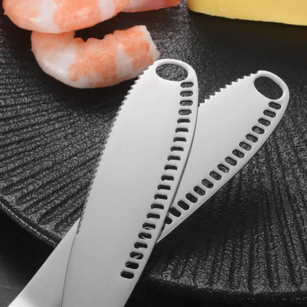 Stainless Steel Butter Knife Cold Hard Butter Serrated Edge Spreader Cheese Jam - Aimall