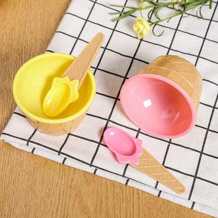 7Pc Set Colourful Ice Cream Cups and Bowls with Spoons Dessert Gift Set