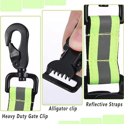 2PCS Green Firefighter Glove Holder Double Clip Reflective Strap Easy Hang Nylon