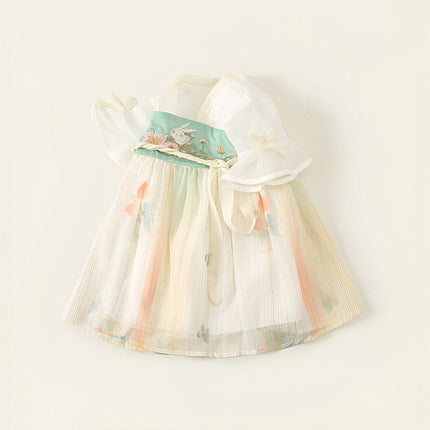 Summer Girls Dress Hanbok Chinese Style Princess Skirt Colourful Party Wear
