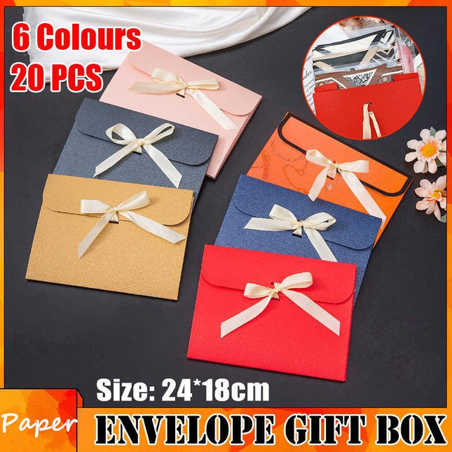20PCS Kraft Paper Folding Handmade Box Silk Scarf Cardboard Envelope Gifts Aimall