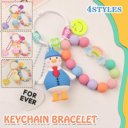 Cartoon Little 3D Duck Keychain Cute Key Chain Car Bag Key Ring Couple Pendant - Aimall