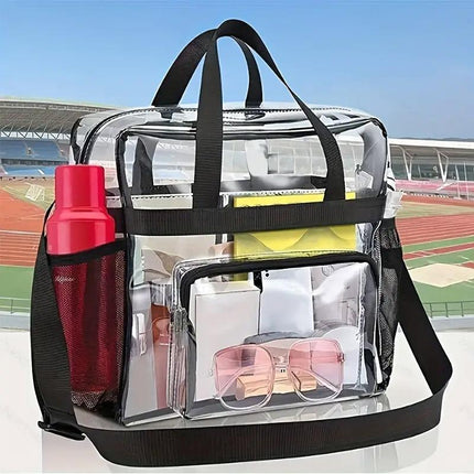 Transparent PVC Storage Bag Portable Handbag for Travel Organizing Essentials