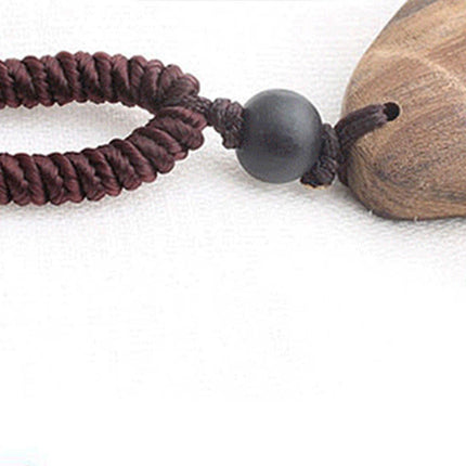 Ethnic Style Retro Long Sweater Chain Necklace with Wooden Pendant Fashion