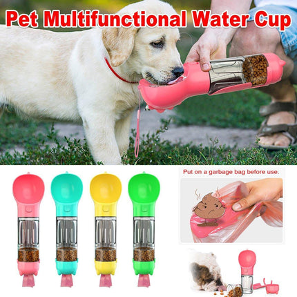 Portable Pet Water Drink Bottle Dog Travel Bowl Dispenser Rubbish Disposal Bags