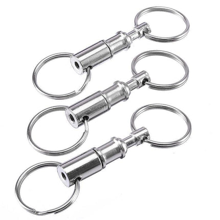 4X Detachable Quick Release Removable Keyring Keychain Key Ring Pull Apart Split - Aimall