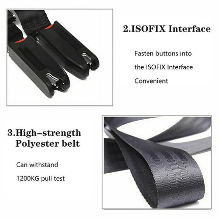 Adjustable Child Baby Car Safety Seat Isofix Strap Latch Interface Anchor Holder - Aimall