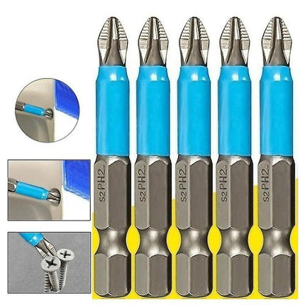 10PCS Anti Slip Electric Hex Shank Magnetic 50mm PH2 Cross Head Screwdriver Bits - Aimall