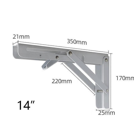 Traderight Table Bracket Folding Stainless Steel 150KG Wall Shelf Bench 2PCS - Aimall