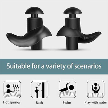 Waterproof Silicone Swimming Earplug Set Soundproof Earplugs with Nose Clip