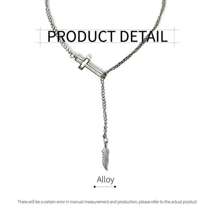 Exaggerated Retro Cross Necklace Women Unique Statement Jewelry Gift Idea
