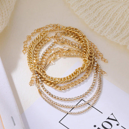 Fashion Multi Layer Tassel Bracelet Set Retro European American Style Jewelry