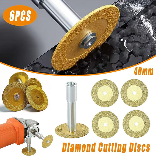 6PCS Diamond Cutting Discs with Mandrel for Rotary Tools - Mini Rotary Cutting Set