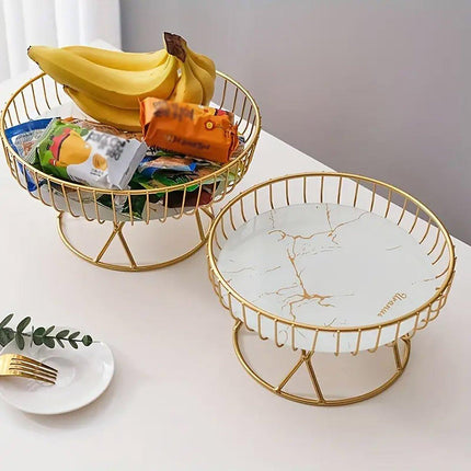 Elegant Ceramic Fruit Plate Dessert Tray Living Room Tea Sum Snack Display Rack