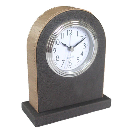 Classic Hotel Alarm Clock Quartz Movement Faux Leather Design with Clear Display
