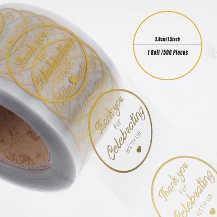 2pcs Round Thank You Stickers for Gifts and Packaging Gift Wrap Adhesive Labels