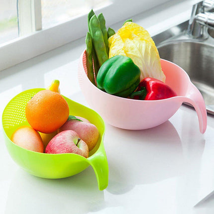 4pcs Multifunctional Plastic Rice Drainage Basket Vegetable Washing Basin Sieve