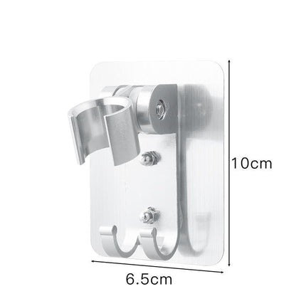 Adjustable Bracket Suction Shower Head Handset Holder Bathroom Wall Mount +Hooks - Aimall