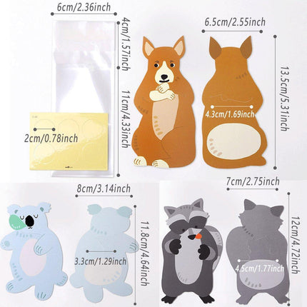 100pcs Cute 3D Cartoon Animal Candy Bags for Party Favors Birthday Gift Wrapping